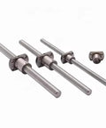 1 Piece Mini Ball Screw With SFK Nut For 3D Printers, Precision Thread, 6mm 8mm 10mm Options, 100mm To 200mm Lengths, heat treated steel