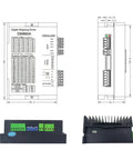 Technical drawing and components of DM860A Microstep Motor Driver for CNC Nema 34 Stepper Motors 2.4A 8.4A with dimensions