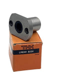 Sleek Low Profile LMH12UU Linear Bearing Cut Flange Design For Tight Fits In 3D Printers And CNC Machines High Capacity Ball Bushing 12mm Bore 21mm OD shown on packaging.