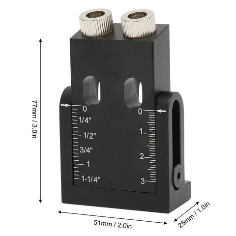 Top Notch Woodworking Punch Locator For 15 Degree Inclined Holes With Precision Joint Angle Positioner, 77mm size, aluminum alloy.