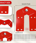 4 Pack Attic Ladder Hinge Kit For Folding Stairs Beefed Up Wobble Free Herringbone Pivot Joint Replacement Heavy Gauge Zinc Plated Steel Hardware Industrial Rigidity For High Vertical Load, red steel hinge kit with 32 screws