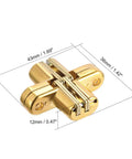 Invisible Concealed Cross Hinges For Wooden Or Metal Doors 2 Pack Zinc Alloy 43 X 36 X 12mm 180 Degree Opening