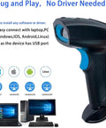 Hassle Free Wireless Bluetooth Barcode Scanner Cordless 1D 2D QR Code Reader Plug And Play USB Link For Retail POS Terminal