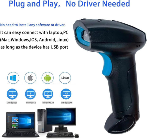 Hassle Free Wireless Bluetooth Barcode Scanner Cordless 1D 2D QR Code Reader Plug And Play USB Link For Retail POS Terminal