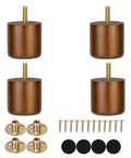 2 Inch Wood Furniture Feet Set Of 4 With Pre Drilled M8 Bolts Not Adjustable Short Solid Hardwood Replacement Legs and hardware