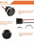 Detail view of 4 Pack Waterproof LED Indicator Lights 12V 24V with 12mm Mounting Holes, showing red and black wires and precision manufacturing.