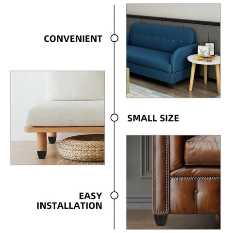 Image showing Six Pack Screw On Furniture Legs For Chairs And Sofas Made From Plastic And Zinc Alloy Easy Installation And Storage Replacement Feet
