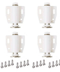 Magnetic Touch Latch 4 Pack For Push Open Cabinet Doors And RV Drawers, Closet And Cupboard Storage, 5 Lb Pull Strength, Ivory White Ideal