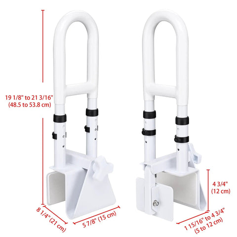 Bathtub Safety Grab Bar for Seniors and Disabled, Heavy Duty Over The Tub Handrail With Locking Clamp, Non Slip Grip, Adjustable Height