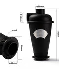 Power Up Your Vacuum With This Cyclone Filter For Industrial And Home Use, Dust Separator With Black B Adapters dimensions shown