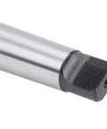 MT4 to MT4 taper drill sleeve adapter, metal silver, for lathe and milling machines, close-up of square end