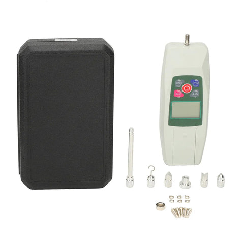Pro Grade Digital Force Gauge Push Pull Tester Dynamometer For Tension And Pressure, 2N Range, 0.2kg, 0.45lb, Portable Handy Meter For Electronics, Auto Parts, Industrial Testing Gear, with case and accessories