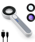 60X Handheld Magnifier With UV And LED Lights Pro Grade Loupe For Gemstones Jewelry Watches And PCB Inspection 30mm Optical Lens