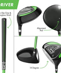 Junior Golf Club Set For Ages 3 To 5 Left Handed Beginner Starter Kit With Driver, 7 Iron, Putter And Lightweight Stand Bag, PGA TOUR driver