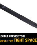Car Detailing Vacuum Hose Accessory Kit With About 15 Ft Flexible Hose Includes Crevice Tool visible with black grip handle.