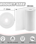 10 Roll Pack Mini Thermal Sticker Paper For Pocket Printers, BPA Free And BPS Free, High Quality Adhesive For Easy Peel Labels, Fits Most 2.2 Inch Printer Cartridges, Perfect For Photos On The Go, Labels, And Quick Tags. 2.2in x 10ft white roll
