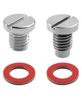 Heavy Duty M8x1.25 Lower Unit Drain Plug Seal Compatible With Yamaha OEM 688-45341 Stainless Steel Prevents Rust And Leaks For Superior Engine Maintenance Reliability, stainless drain plugs and red seals