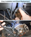 ABS wheel speed sensor for Kia Soul; wiring harness connected to front brake rotor and hub during installation
