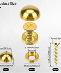 Top Grade Brass Decorative Screws With Protective Caps 24 Pc Kit Solid Copper Screw Covers For Furniture Upholstery And Glass Mirror Installation Hella Durable Smooth Install Killer Look 15 Mm measuring sizes and details.