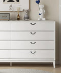 White dresser with 4 Pack Dresser Drawer Pulls Handles For Cabinets And Cupboards Zinc Alloy Bronze Finish 6.3 Inch