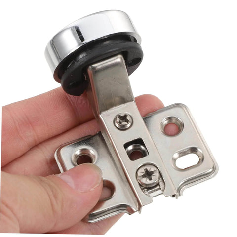 Person holding Soft Close Cabinet Hinges For Frameless Kitchen Doors With Hydraulic Damping Quiet Operation Two Piece Set For Full Overlay Cabinets Sturdy Frame Seamless Modern Design Easy Install And Smooth Closing By ABOOFAN.