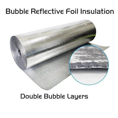 Top Tier Heavy Duty Reflective Insulation Foil Kit For Garage And Warehouse Doors Serious Heat Blocker With No Sweat Installation Includes Five 24 Inch By 12 Foot Rolls Ready To Go bubble reflective foil insulation roll with double bubble layers.