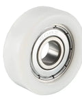 4 Pack White Pom Roller Idler Bearing Pulley Smooth Operator Conveyor Guide Wheel For Sliding Doors Windows Hardworking Heavy Duty Gearbox No Fuss Slick Tracking Rail, white pulley with metal bearing.
