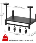 Solid Wood and Metal Motorcycle Helmet Holder Wall Mount with Four Glove Clips, Gear Rack Organizer dimensions diagram