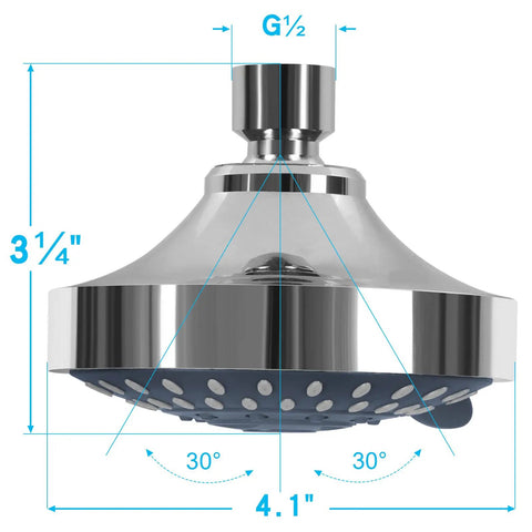 High Pressure Rain Shower Head With Five Settings And Durable ABS Plastic Body And Adjustable Swivel Ball Joint Delivers Spa Like Home Shower Experience Even On Low Water Flow And Pressure