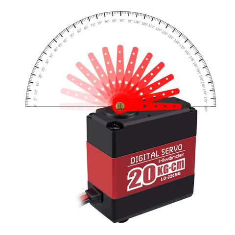 Beefy 20Kg Torque RC Servo Motor With 25T Horn showcasing 180 degree control and aluminum case for RC Cars and Robots