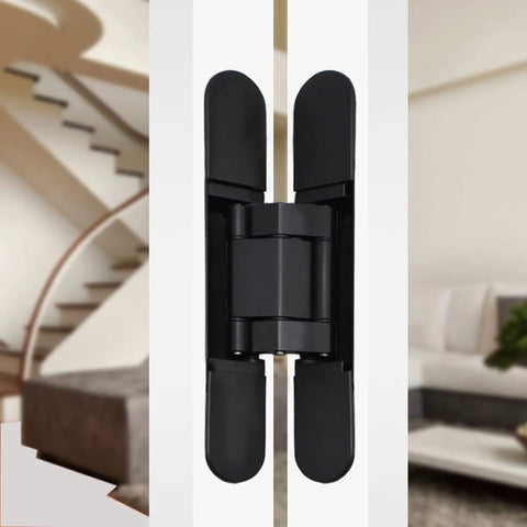 Close-up of Beefy Hidden Door Hinges with Silent Hydraulic Buffer for 80Kg Load in living space