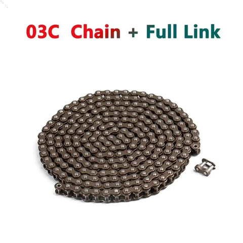 Heavy Duty 03C Roller Chain With Connector Links For Industrial Transmission, 1 meter, carbon steel, smooth surface.