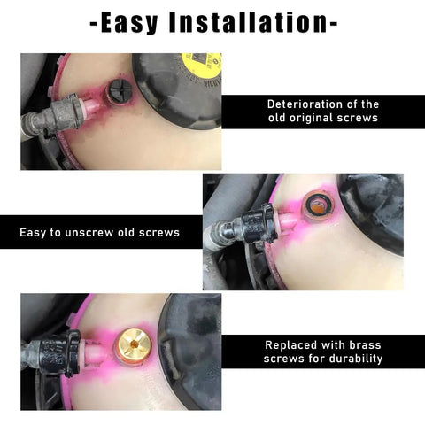 Radiator Coolant Expansion Tank Bleeder Screw With Tough Rubber O Ring Sweet Fitment For Bmw X3 X5 Z3 Z4 325i 328i 525i 528i showing installation process.
