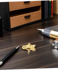 Chic 2 Pcs Antique Golden Zinc Alloy Toggle Lock Buckle For Wooden Jewelry Box And Tool Case With Classic Retro Latch Hardware on a wood desk