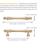 10 Pack 3.75 Inch Brushed Brass Cabinet Handles Gold Kitchen Cabinet Pulls For Cupboards And Drawers showing dimensions