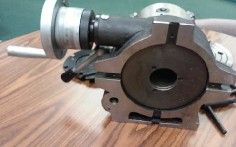 Heavy Duty 6 Inch Precision Indexing Spacer With Adjustable Chuck Rock Solid Worm Gear Rotary Base Sick Vernier Dial Accuracy Down To Ten Seconds.