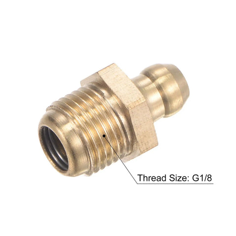 Brass Straight Grease Fittings G1 Eight Thread 11mm Width Hydraulic Lubrication Nipples Heavy Duty Oil Resistant Adapter