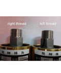Beefy 1 Inch Brass Rotating Joint 360 Degree Swivel Connector For Water Air Oil Spray Systems HD25 DN25 Left Thread Universal Sprayer Union Durable Brass Rotary Joint For Industrial Plumbing And Hose Applications showing right and left threads
