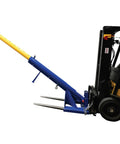 Heavy Duty Orbital Telescoping Boom Lift 4000 Pound Capacity with 24 inch forks attached to a forklift.