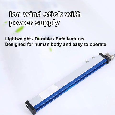 600mm Anti Static Ionizing Bar With Matching Power Supply, Static Elimination Rod, 0.8 Psi Air Connector And 1 Second Fast Discharge for film lines