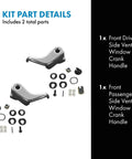 Vent Window Crank Handle Set For Front Driver And Passenger Side Fits 1980 To 1986 Chevy And GMC C K Series Trucks And 1975 To 1993 G10 G20 G30 Vans Includes Two Handles Reference Numbers 15617125 And 76999 shown with parts