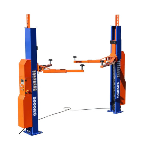 Heavy Duty Two Post Car Lift 11000 Lbs Hydraulic Auto Hoist Garage Shop Gear with 5000 kg capacity, steel build for heavy use.