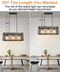 Dope 4 Light Industrial Chandelier with Black Metal Shades for Dining Room showcasing adjustable height feature over a table