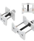 Two Sizes Included Steel Watch Movement Holder Base For Precision Repair Pro Grade Setup, silver tool with adjustment screws