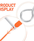 Get 30 Sets Of Fire Extinguisher Lock Pin Replacement Seals Tamper Proof Kit With Disposable Colored Tags For Ultimate Safety And Secure Management, showing a silver lock pin with an orange tag.