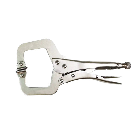 11 Inch Swivel Pad Locking C Clamp Pliers Set Of 10 Heavy Duty Heat Treated Steel With Nickel Plating For Rust Resistance