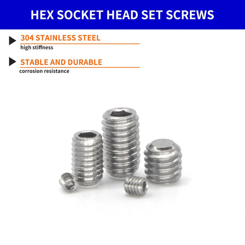 500Pcs Stainless Steel Set Screws Assortment Kit With Allen Head Grub Screws For Bathroom Fixtures And Towel Bar Sizes M2 5 M3 M4