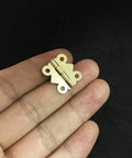 Antique Brass Mini Butterfly Hinges With 200 Screws For Wooden Boxes And Jewelry Chests 50 Pieces 20x17mm shown on hand