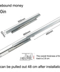 Under Mount Drawer Slides With Soft Close Full Extension Floor Mount Rails 500mm Steel Heavy Duty Cabinet Drawers