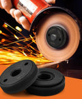 Five Eighths Inch Eleven UNC Threads Angle Grinder Flange Nut For Four And A Half And Five Inch Grinders Handy Quick Change Locking Nut You Can Install By Hand No Wrench Needed Metal Knurled Arbor Nut M14 Compatible Replacement with sparks from grinder in background